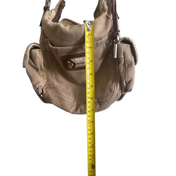 Fossil canvas crossbody bag with leather trim - Picture 4 of 6